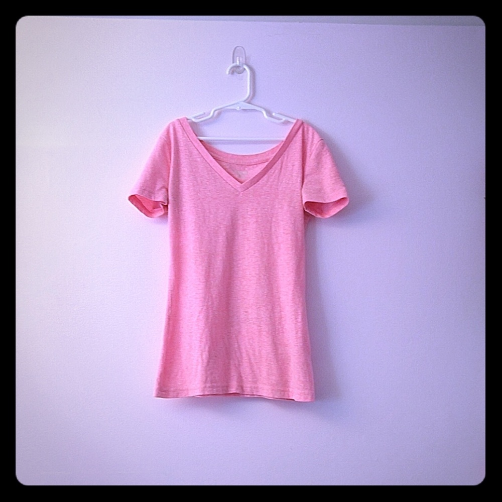 Hot pink v-neck t shirt